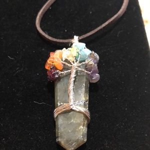 Hand Crafted Semi Precious Stones Wire Wrapped Tree Of Life Pendant